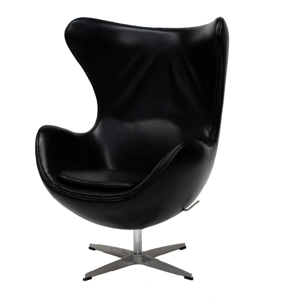 SILLON NOGAL BEAT SILLON EGG EN PIEL | Sillon Diseño Contemporaneo Sala de Estar Recepción | Varios Colores | Piel | Interior - SILLON EGG EN PIEL - MDO - NOGAL BEAT - Sillon