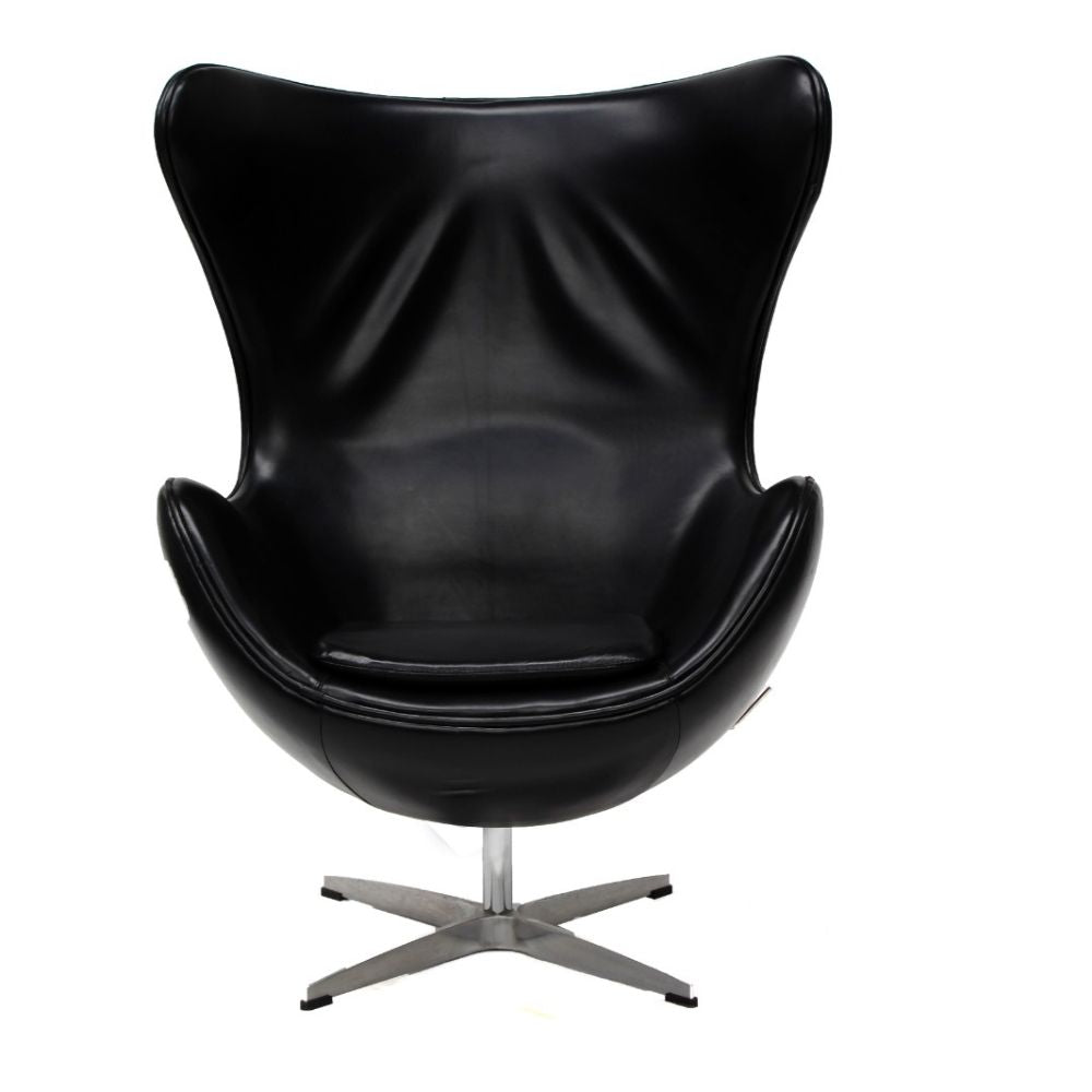 SILLON NOGAL BEAT SILLON EGG EN PIEL | Sillon Diseño Contemporaneo Sala de Estar Recepción | Varios Colores | Piel | Interior - SILLON EGG EN PIEL - MDO - NOGAL BEAT - Sillon