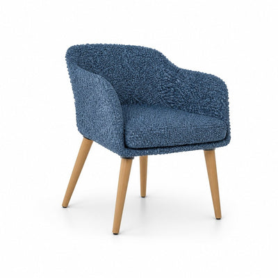 Sillón Ocasional de Recepción de Una Plaza - VERSA OFFSET - Varios Colores - Tapizado en Tela con Base de Cuatro Patas en Madera de Haya - AL-3032 - VERSA - NOGAL BEAT - Sillón Ocasional