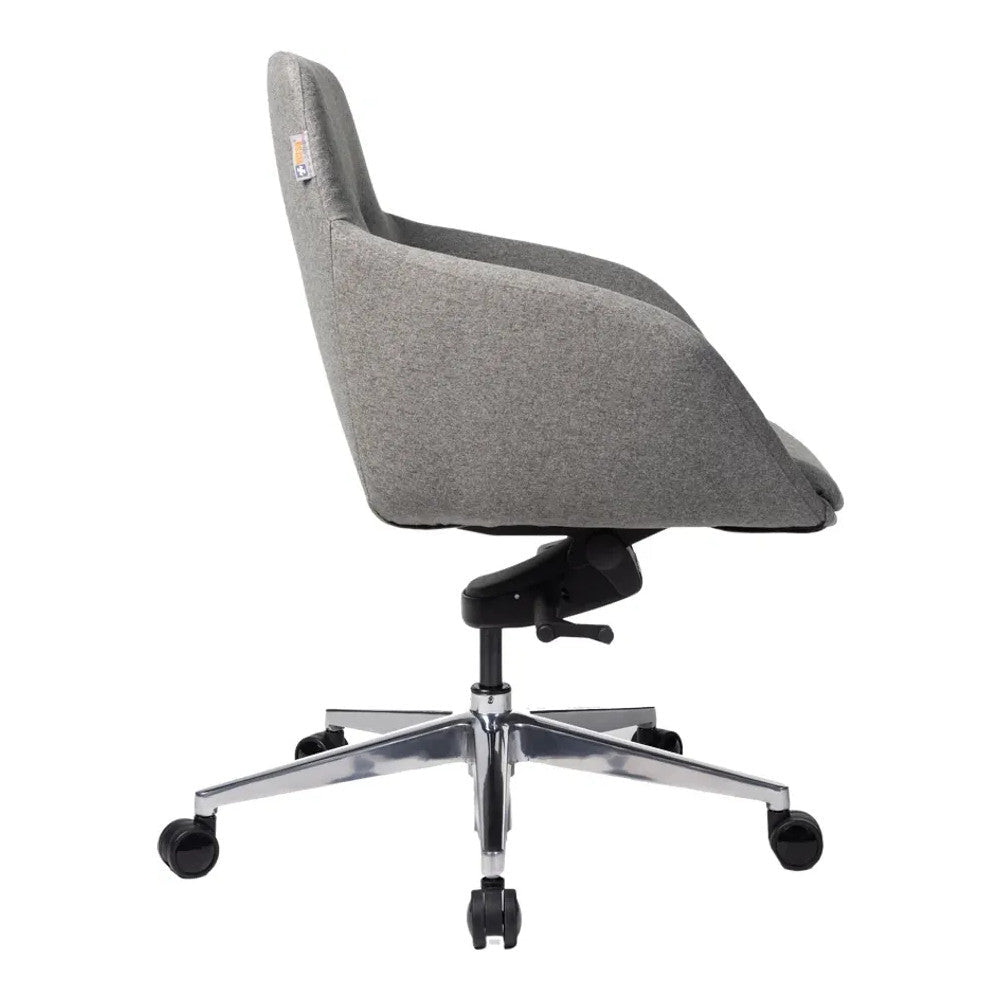 Sillón Ocasional Giratorio - VERSA ALTUS KENT - Estructura Aluminio - Asiento/respaldo con Espuma Pu Tapizado - AL-670S - VERSA - NOGAL BEAT - Sillón Ocasional