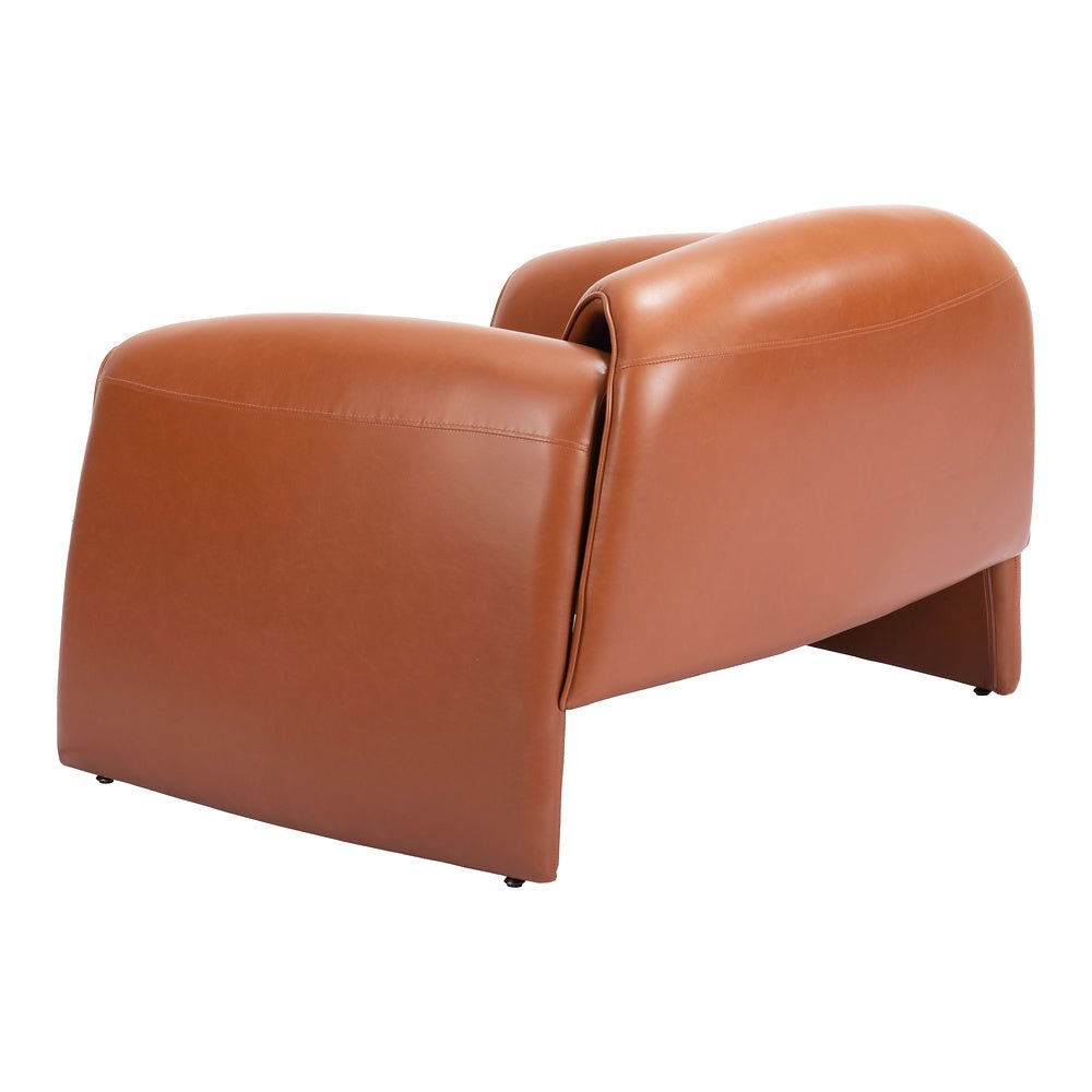 Sillón Ocasional para Área de Descanso - ZUO HORTEN - Café - Asiento y Respaldo Tapizados en Piel Sintética - 110025 - Zuo - NOGAL BEAT - Sillón Ocasional