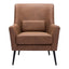 Sillón Ocasional para Área de Descanso - ZUO ONTARIO - Vintage Café - Asiento y Respaldo Tapizados en Piel Sintética - 109049 - Zuo - NOGAL BEAT - Sillón Ocasional
