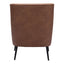 Sillón Ocasional para Área de Descanso - ZUO ONTARIO - Vintage Café - Asiento y Respaldo Tapizados en Piel Sintética - 109049 - Zuo - NOGAL BEAT - Sillón Ocasional