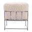 Sillón Ocasional para Área de Descanso - ZUO PELUT - Blanco - Asiento y Respaldo Tapizados - 110202 - Zuo - NOGAL BEAT - Sillón Ocasional
