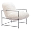 Sillón Ocasional para Área de Descanso - ZUO PELUT - Blanco - Asiento y Respaldo Tapizados - 110202 - Zuo - NOGAL BEAT - Sillón Ocasional