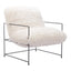 Sillón Ocasional para Área de Descanso - ZUO PELUT - Blanco - Asiento y Respaldo Tapizados - 110202 - Zuo - NOGAL BEAT - Sillón Ocasional