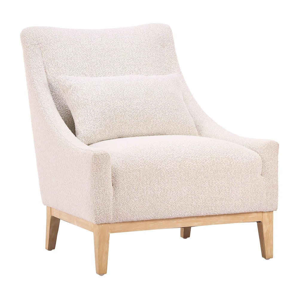 Sillón Ocasional para Área de Descanso - ZUO VELUN - Marfil - Asiento y Respaldo Tapizados en Tela Tipo Borrego - 111009 - Zuo - NOGAL BEAT - Sillón Ocasional
