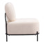 Sillón Ocasional para Boutique - ZUO ARENDAL - Vainilla - Asiento y Respaldo Tapizados en Tejido Texturizado - 110023 - Zuo - NOGAL BEAT - Sillón Ocasional