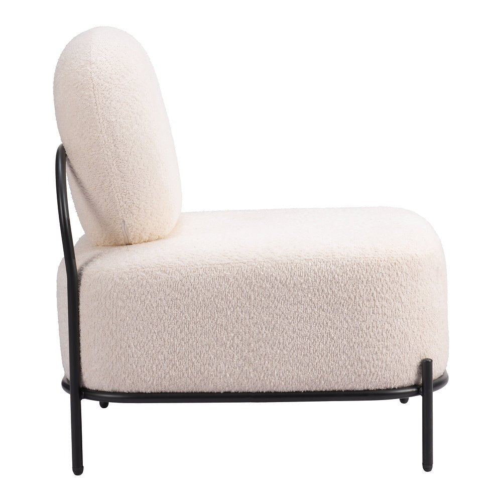 Sillón Ocasional para Boutique - ZUO ARENDAL - Vainilla - Asiento y Respaldo Tapizados en Tejido Texturizado - 110023 - Zuo - NOGAL BEAT - Sillón Ocasional