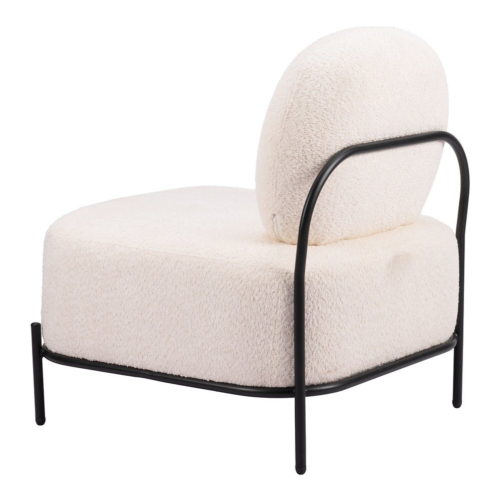 Sillón Ocasional para Boutique - ZUO ARENDAL - Vainilla - Asiento y Respaldo Tapizados en Tejido Texturizado - 110023 - Zuo - NOGAL BEAT - Sillón Ocasional