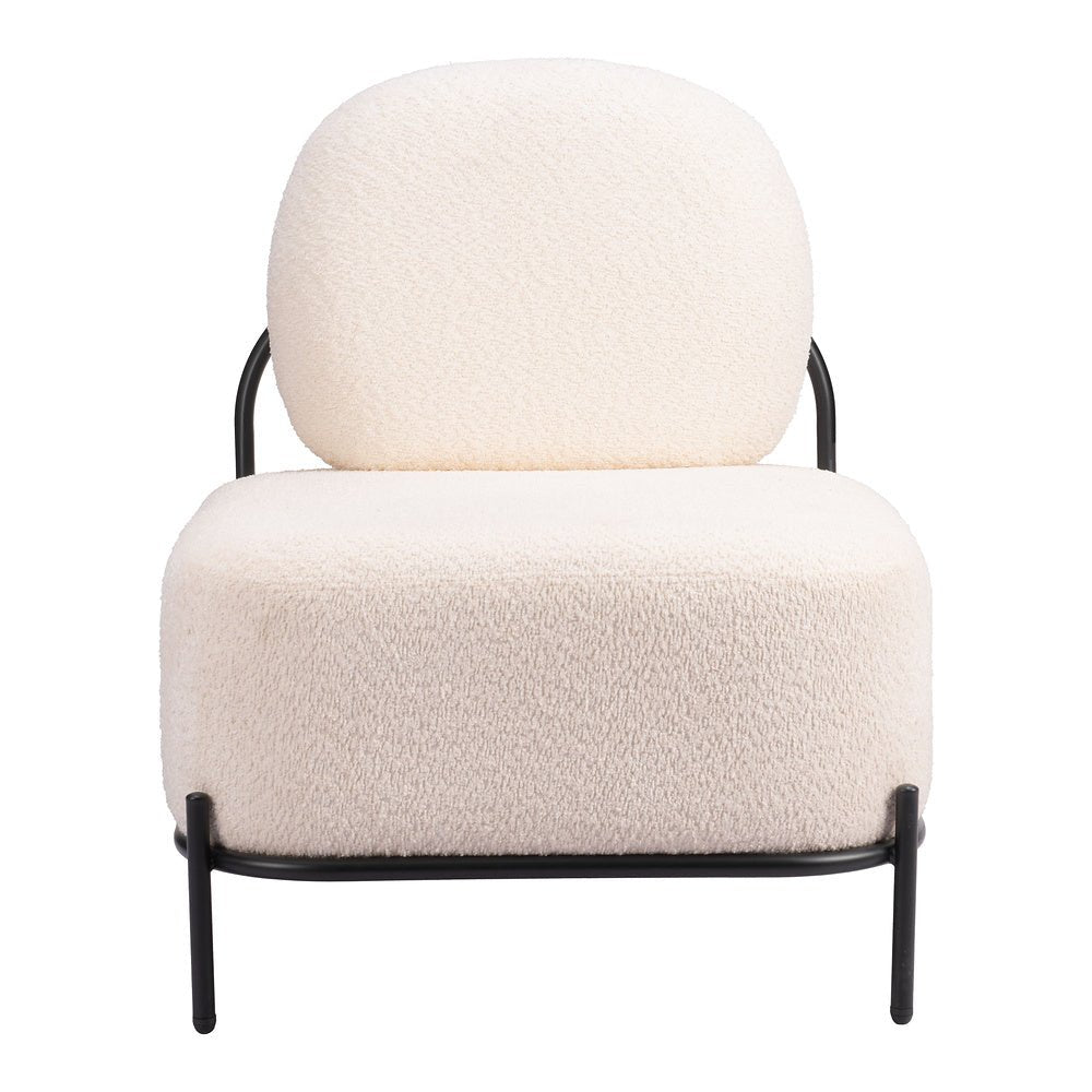 Sillón Ocasional para Boutique - ZUO ARENDAL - Vainilla - Asiento y Respaldo Tapizados en Tejido Texturizado - 110023 - Zuo - NOGAL BEAT - Sillón Ocasional