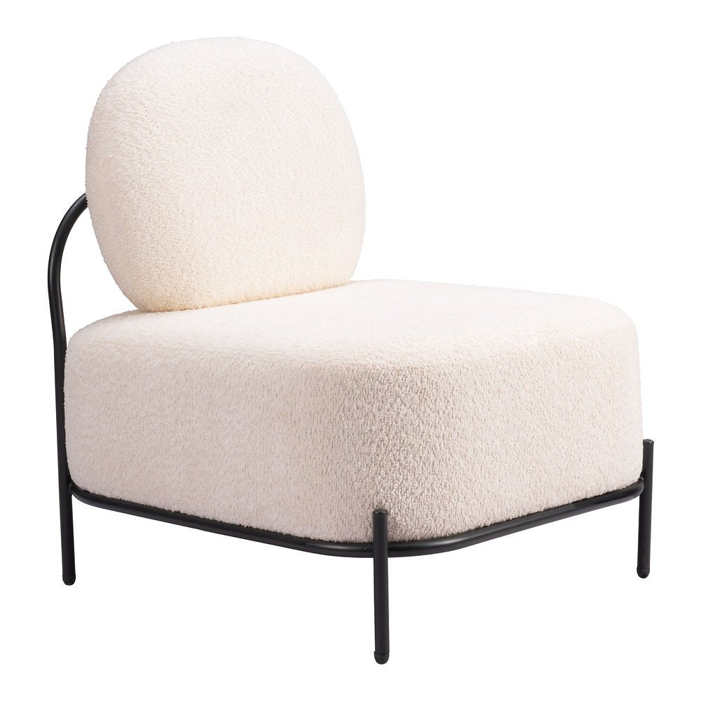 Sillón Ocasional para Boutique - ZUO ARENDAL - Vainilla - Asiento y Respaldo Tapizados en Tejido Texturizado - 110023 - Zuo - NOGAL BEAT - Sillón Ocasional