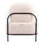 Sillón Ocasional para Boutique - ZUO ARENDAL - Vainilla - Asiento y Respaldo Tapizados en Tejido Texturizado - 110023 - Zuo - NOGAL BEAT - Sillón Ocasional
