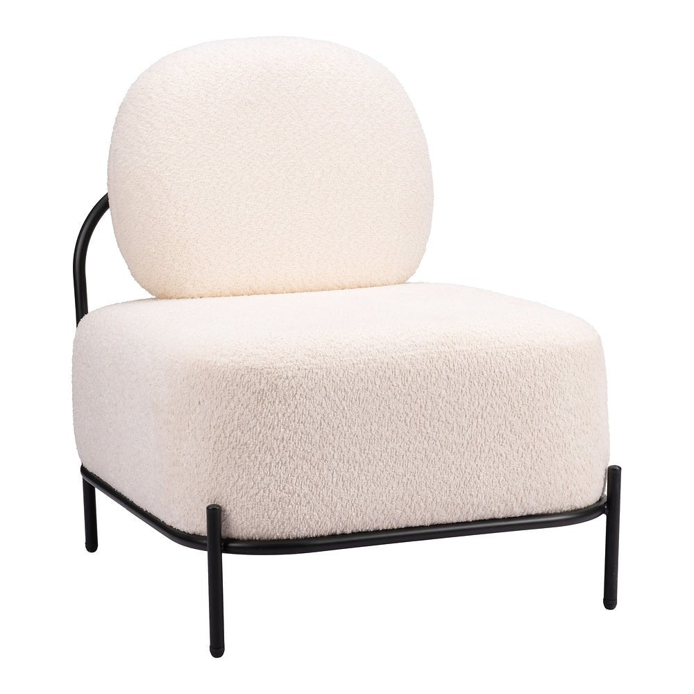 Sillón Ocasional para Boutique - ZUO ARENDAL - Vainilla - Asiento y Respaldo Tapizados en Tejido Texturizado - 110023 - Zuo - NOGAL BEAT - Sillón Ocasional