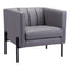 Sillón Ocasional para Boutique - ZUO JESS - Gris - Asiento y Respaldo Tapizados en Piel Sintética - 101856 - Zuo - NOGAL BEAT - Sillón Ocasional