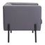Sillón Ocasional para Boutique - ZUO JESS - Gris - Asiento y Respaldo Tapizados en Piel Sintética - 101856 - Zuo - NOGAL BEAT - Sillón Ocasional