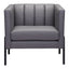 Sillón Ocasional para Boutique - ZUO JESS - Gris - Asiento y Respaldo Tapizados en Piel Sintética - 101856 - Zuo - NOGAL BEAT - Sillón Ocasional