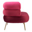 Sillón Ocasional para Consultorio - ZUO ARISH - Rojo - Asiento y Respaldo Tapizados en Tela Tipo Terciopelo - 109999 - Zuo - NOGAL BEAT - Sillón Ocasional