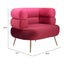 Sillón Ocasional para Consultorio - ZUO ARISH - Rojo - Asiento y Respaldo Tapizados en Tela Tipo Terciopelo - 109999 - Zuo - NOGAL BEAT - Sillón Ocasional