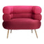 Sillón Ocasional para Consultorio - ZUO ARISH - Rojo - Asiento y Respaldo Tapizados en Tela Tipo Terciopelo - 109999 - Zuo - NOGAL BEAT - Sillón Ocasional