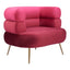 Sillón Ocasional para Consultorio - ZUO ARISH - Rojo - Asiento y Respaldo Tapizados en Tela Tipo Terciopelo - 109999 - Zuo - NOGAL BEAT - Sillón Ocasional