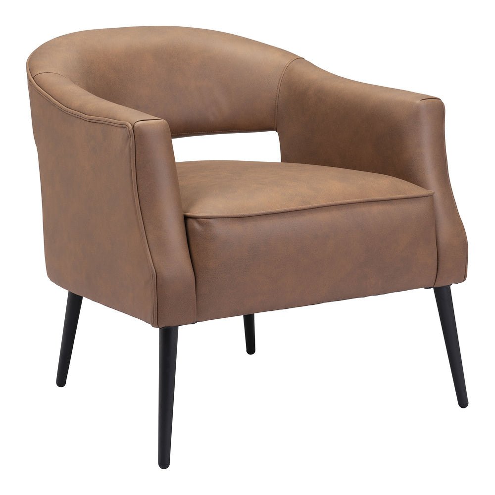Sillón Ocasional para Consultorio - ZUO BERKELEY - Varios Colores - Asiento y Respaldo Tapizados en Piel Sintética - 109051 - Zuo - NOGAL BEAT - Sillón Ocasional