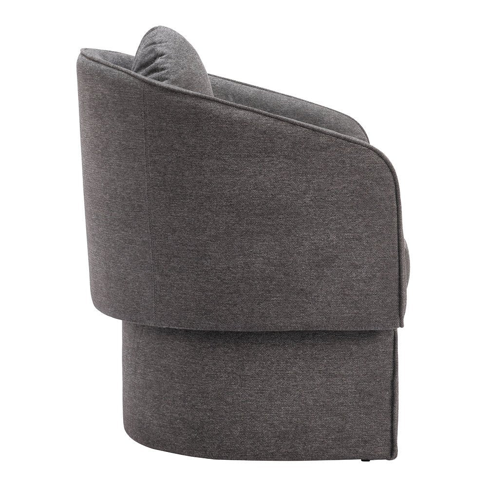 Sillón Ocasional para Consultorio - ZUO OLYA - Gris Trufa - Asiento y Respaldo Tapizados - 110014 - Zuo - NOGAL BEAT - Sillón Ocasional