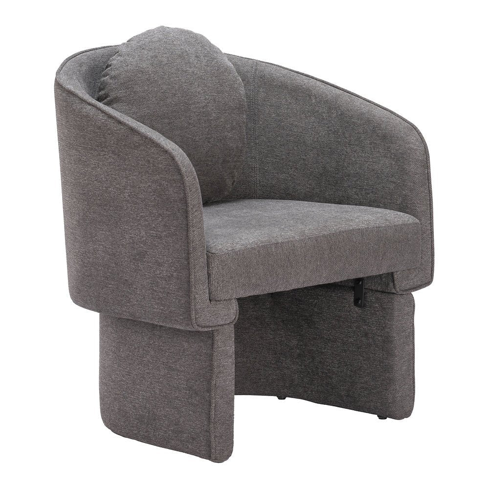 Sillón Ocasional para Consultorio - ZUO OLYA - Gris Trufa - Asiento y Respaldo Tapizados - 110014 - Zuo - NOGAL BEAT - Sillón Ocasional