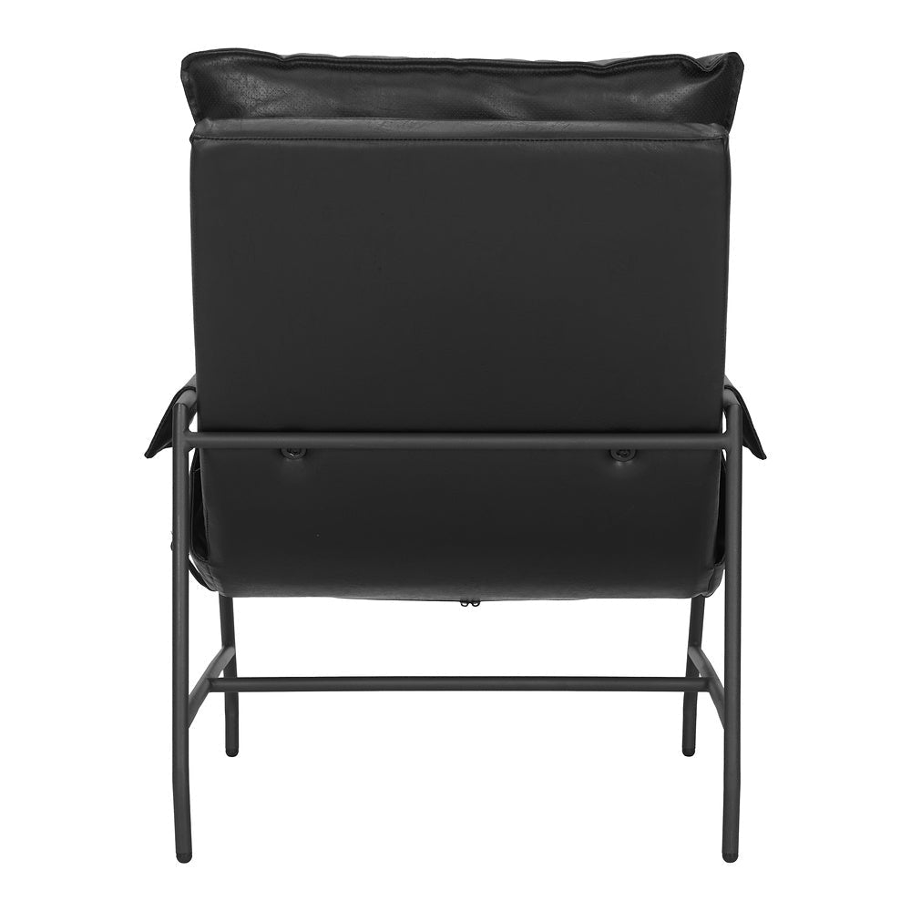 Sillón Ocasional para Coworking - ZUO HALAUS - Negro - Asiento y Respaldo Tapizados en Piel Sintética - 110204 - Zuo - NOGAL BEAT - Sillón Ocasional
