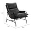 Sillón Ocasional para Coworking - ZUO HALAUS - Negro - Asiento y Respaldo Tapizados en Piel Sintética - 110204 - Zuo - NOGAL BEAT - Sillón Ocasional