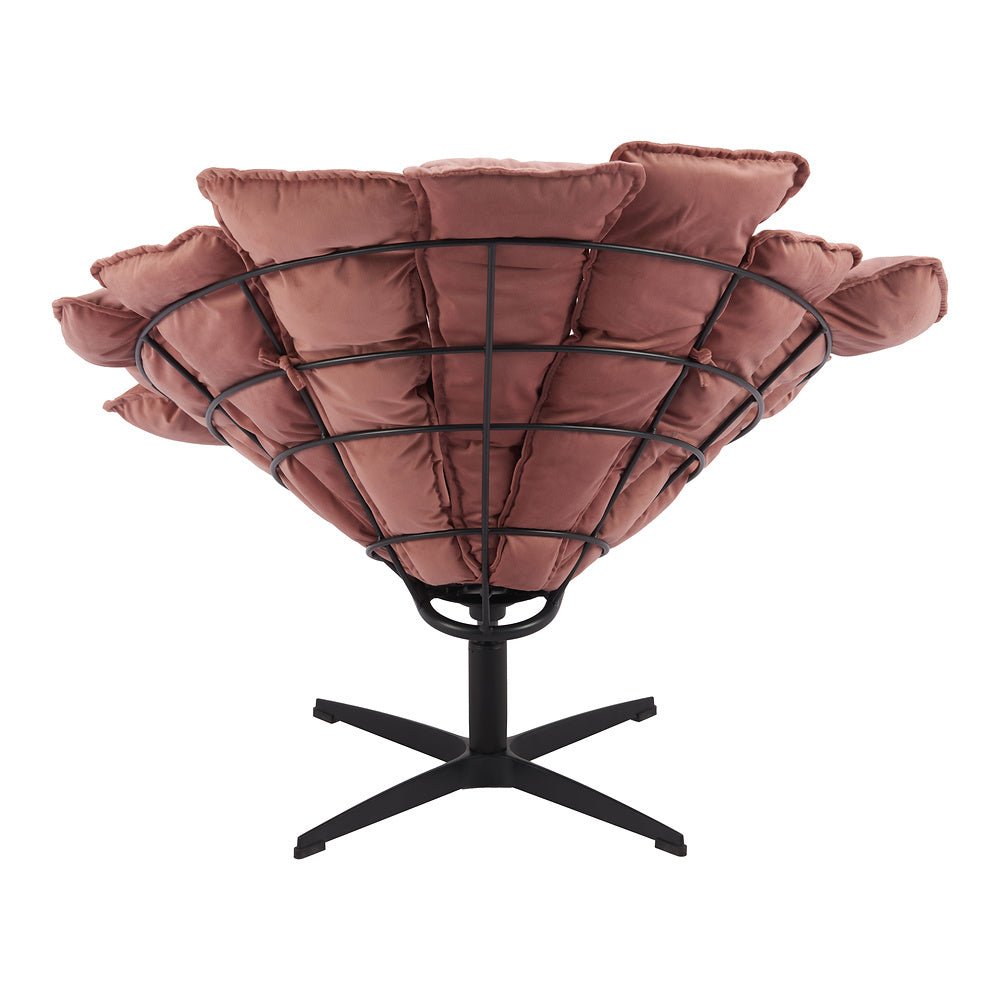 Sillón Ocasional para Coworking - ZUO KIPAS - Rosa - Asiento y Respaldo Tapizados en Tela Tipo Terciopelo - 110339 - Zuo - NOGAL BEAT - Sillón Ocasional