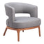 Sillón Ocasional para Coworking - ZUO PENRYN - Gris Pizarra - Asiento y Respaldo Tapizados en Lino Sintético - 110112 - Zuo - NOGAL BEAT - Sillón Ocasional