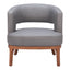 Sillón Ocasional para Coworking - ZUO PENRYN - Gris Pizarra - Asiento y Respaldo Tapizados en Lino Sintético - 110112 - Zuo - NOGAL BEAT - Sillón Ocasional