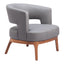 Sillón Ocasional para Coworking - ZUO PENRYN - Gris Pizarra - Asiento y Respaldo Tapizados en Lino Sintético - 110112 - Zuo - NOGAL BEAT - Sillón Ocasional