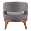 Sillón Ocasional para Coworking - ZUO PENRYN - Gris Pizarra - Asiento y Respaldo Tapizados en Lino Sintético - 110112 - Zuo - NOGAL BEAT - Sillón Ocasional