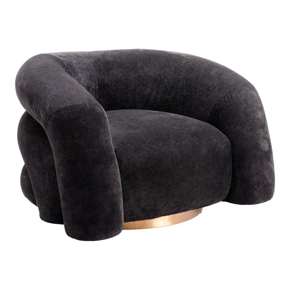 Sillón Ocasional para Lobby de Hotel - ZUO HAVN - Negro - Asiento y Respaldo Tapizados en Tejido Texturizado - 110006 - Zuo - NOGAL BEAT - Sillón Ocasional