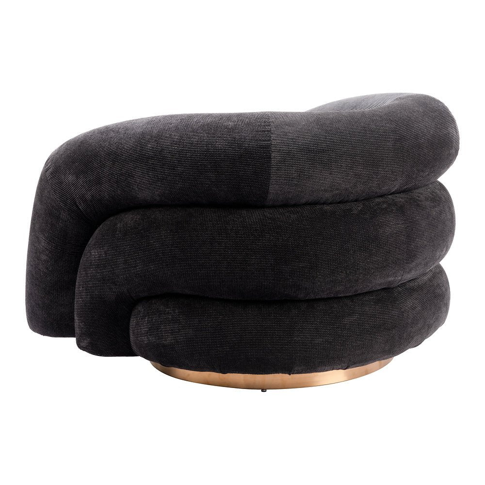 Sillón Ocasional para Lobby de Hotel - ZUO HAVN - Negro - Asiento y Respaldo Tapizados en Tejido Texturizado - 110006 - Zuo - NOGAL BEAT - Sillón Ocasional