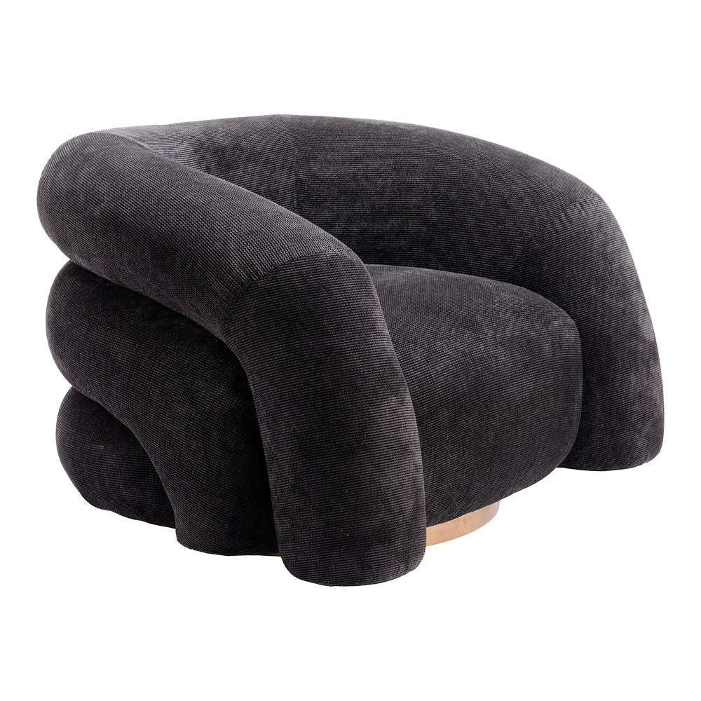 Sillón Ocasional para Lobby de Hotel - ZUO HAVN - Negro - Asiento y Respaldo Tapizados en Tejido Texturizado - 110006 - Zuo - NOGAL BEAT - Sillón Ocasional