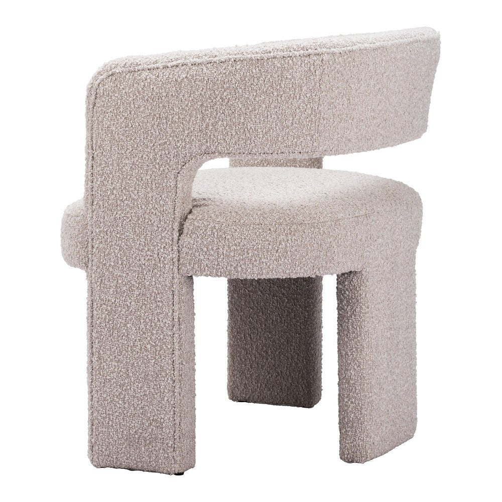 Sillón Ocasional para Lounge - ZUO JAVA - Beige Arena - Asiento y Respaldo Tapizados en Tela Tipo Borrego - 109989 - Zuo - NOGAL BEAT - Sillón Ocasional