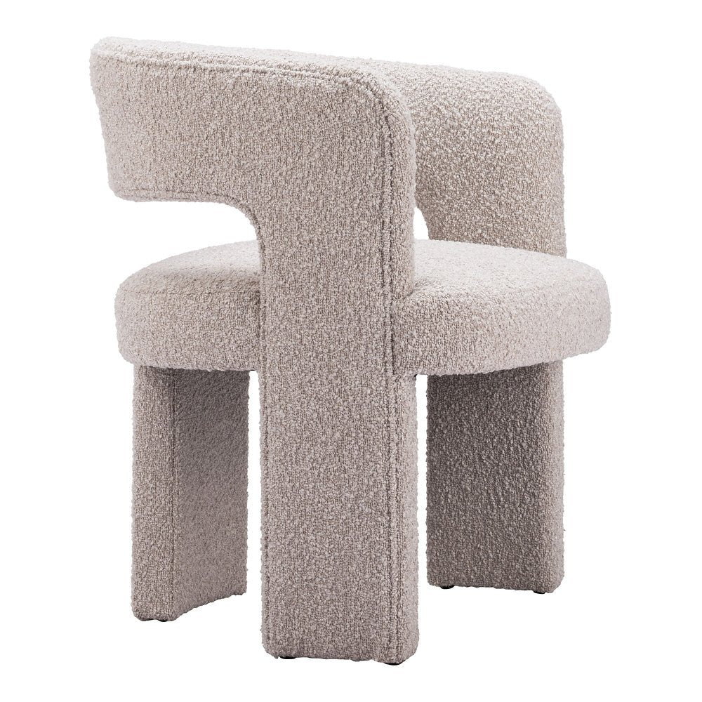 Sillón Ocasional para Lounge - ZUO JAVA - Beige Arena - Asiento y Respaldo Tapizados en Tela Tipo Borrego - 109989 - Zuo - NOGAL BEAT - Sillón Ocasional