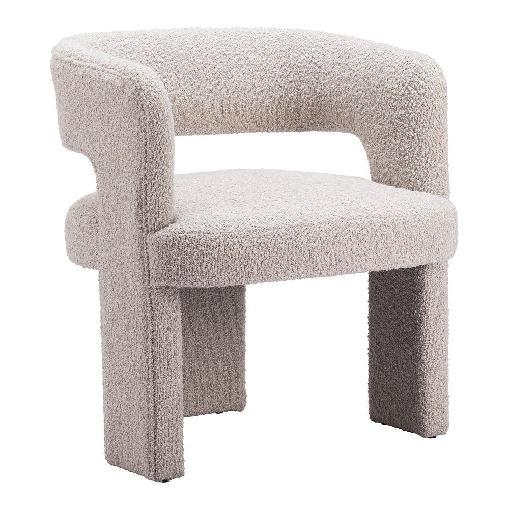 Sillón Ocasional para Lounge - ZUO JAVA - Beige Arena - Asiento y Respaldo Tapizados en Tela Tipo Borrego - 109989 - Zuo - NOGAL BEAT - Sillón Ocasional