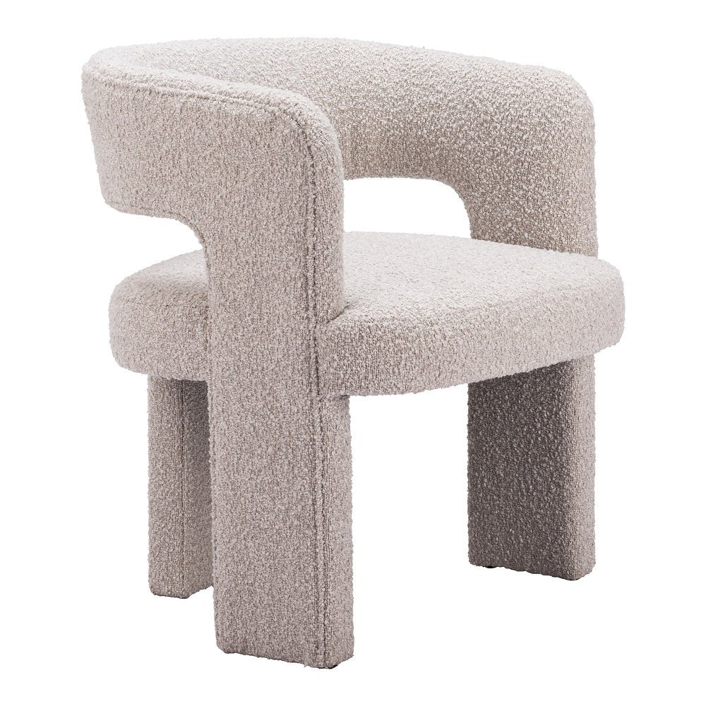 Sillón Ocasional para Lounge - ZUO JAVA - Beige Arena - Asiento y Respaldo Tapizados en Tela Tipo Borrego - 109989 - Zuo - NOGAL BEAT - Sillón Ocasional