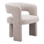 Sillón Ocasional para Lounge - ZUO JAVA - Beige Arena - Asiento y Respaldo Tapizados en Tela Tipo Borrego - 109989 - Zuo - NOGAL BEAT - Sillón Ocasional