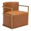 Sillón Ocasional para Lounge - ZUO XANDER - Café - Asiento y Respaldo Tapizados en Piel Sintética - 102053 - Zuo - NOGAL BEAT - Sillón Ocasional