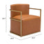 Sillón Ocasional para Lounge - ZUO XANDER - Café - Asiento y Respaldo Tapizados en Piel Sintética - 102053 - Zuo - NOGAL BEAT - Sillón Ocasional