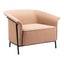Sillón Ocasional para Recepción - ZUO BURRY - Camel - Asiento y Respaldo Tapizados - 110117 - Zuo - NOGAL BEAT - Sillón Ocasional