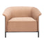 Sillón Ocasional para Recepción - ZUO BURRY - Camel - Asiento y Respaldo Tapizados - 110117 - Zuo - NOGAL BEAT - Sillón Ocasional