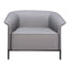 Sillón Ocasional para Recepción - ZUO BURRY - Gris Pizarra - Asiento y Respaldo Tapizados en Lino Sintético - 110116 - Zuo - NOGAL BEAT - Sillón Ocasional