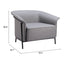 Sillón Ocasional para Recepción - ZUO BURRY - Gris Pizarra - Asiento y Respaldo Tapizados en Lino Sintético - 110116 - Zuo - NOGAL BEAT - Sillón Ocasional