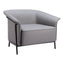 Sillón Ocasional para Recepción - ZUO BURRY - Gris Pizarra - Asiento y Respaldo Tapizados en Lino Sintético - 110116 - Zuo - NOGAL BEAT - Sillón Ocasional